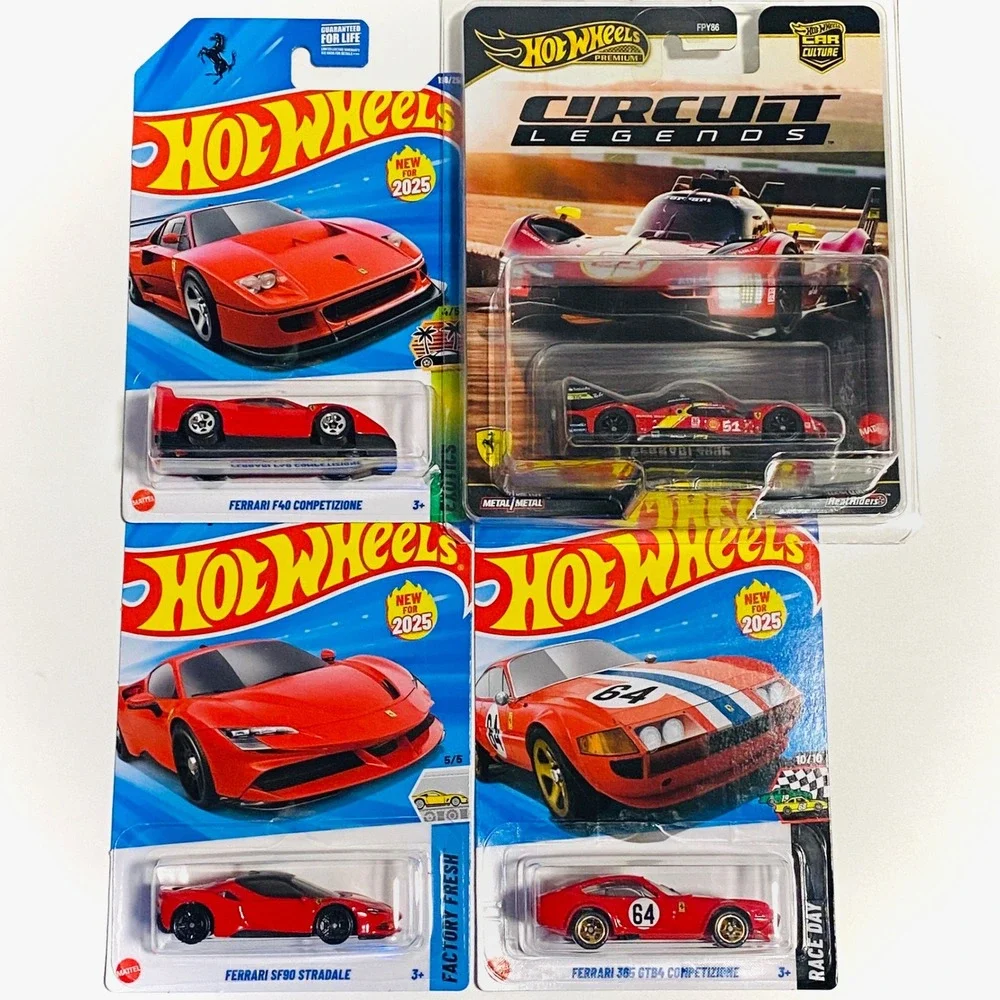 Hot Wheels Premium Circuit Legends Ferrari 499P W/case and 3 other Ferrari's!
